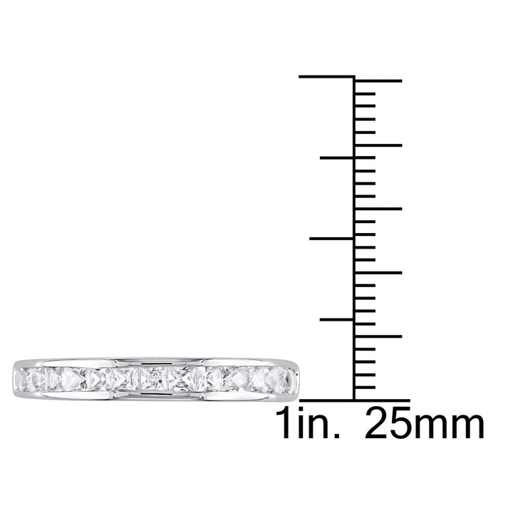 3/4 Carat (ctw) Lab-Created White Sapphire Wedding Anniversary Band Ring in Sterling Silver Image 4