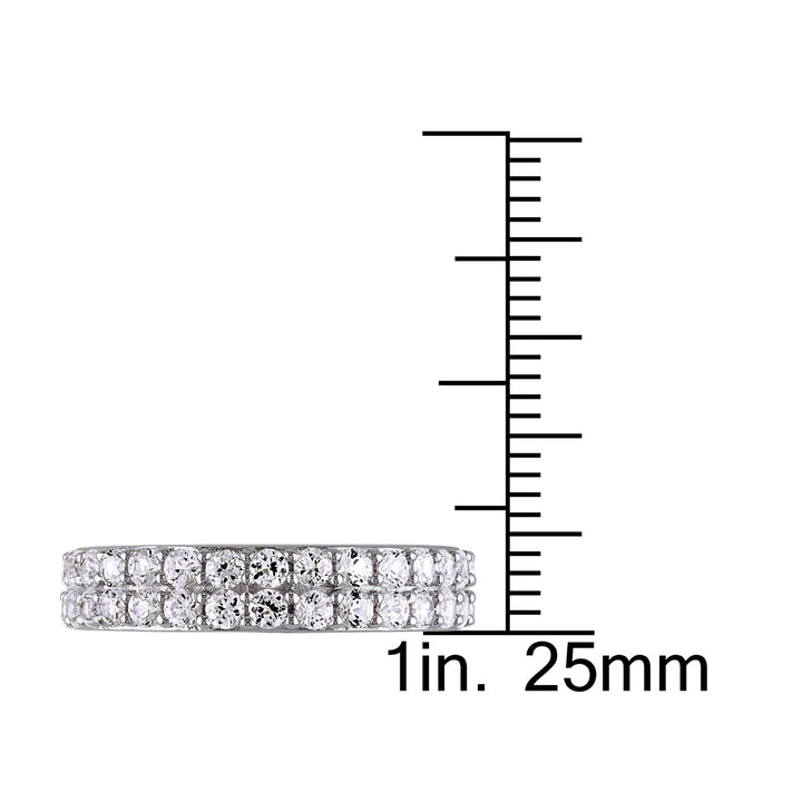 1.50 Carat (ctw) Lab-Created White Sapphire Anniversary Ring Band in Sterling Silver Image 4