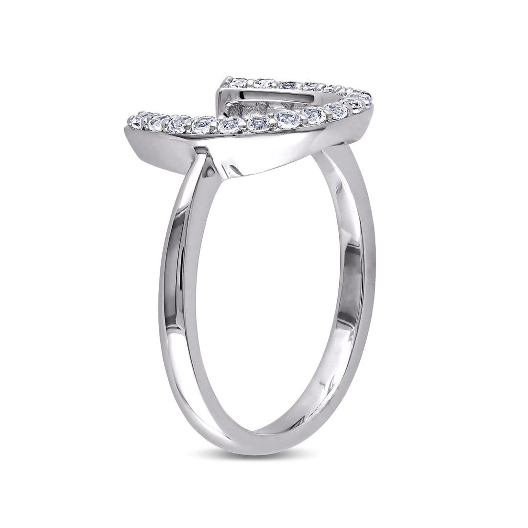 1/2 Carat (ctw) White Topaz Horseshoe Ring In Sterling Silver Image 2