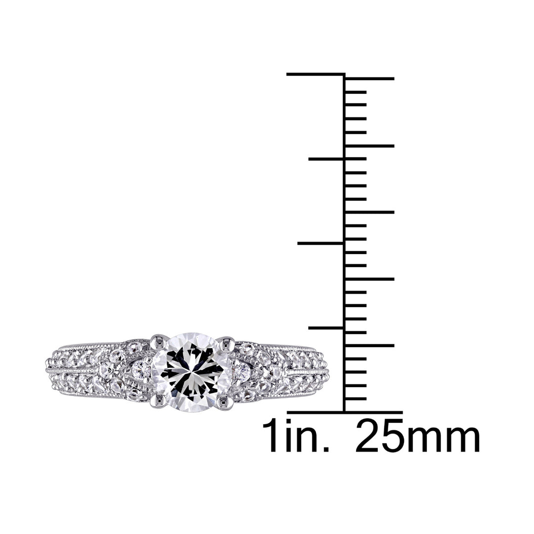 1 2/3 Carat (ctw) Lab-Created White Sapphire Engagement Ring In Sterling Silver Image 4