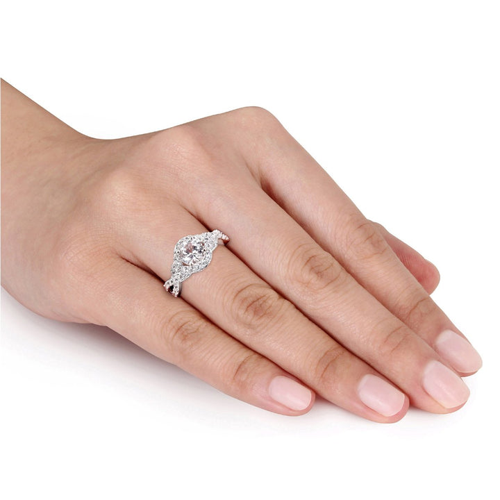 2.20 Carat (ctw) Lab-Created White Sapphire Crossover Ring in Sterling Silver Image 3