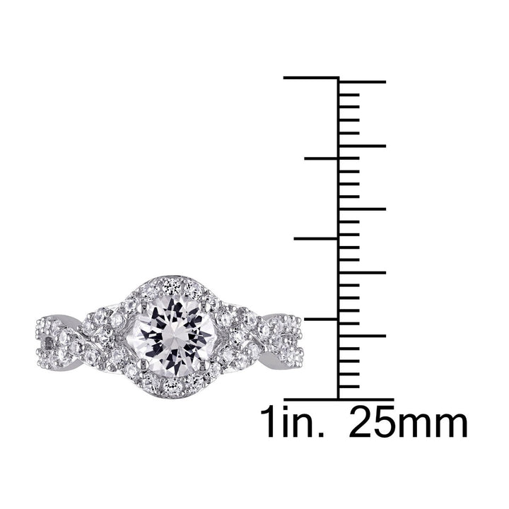 2.20 Carat (ctw) Lab-Created White Sapphire Crossover Ring in Sterling Silver Image 4