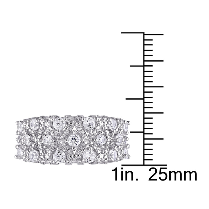1 3/10 Carat (ctw) Lab-Created White Sapphire Pave Ring In Sterling Silver Image 4