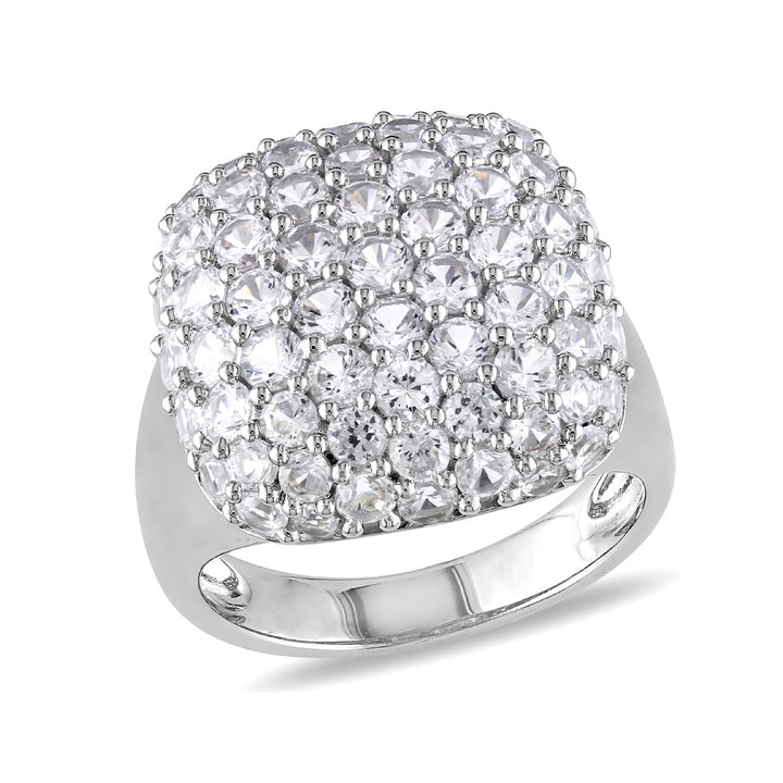 4.75 Carat (ctw) Lab-Created White Sapphire Pave Cocktail Ring In Sterling Silver Image 1