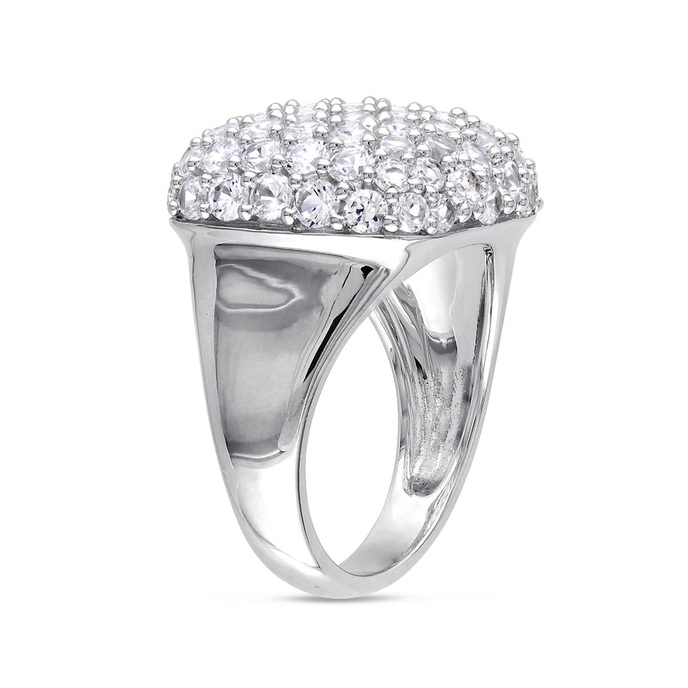 4.75 Carat (ctw) Lab-Created White Sapphire Pave Cocktail Ring In Sterling Silver Image 2