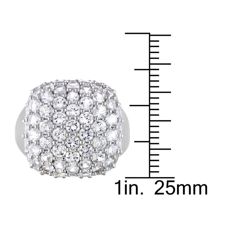 4.75 Carat (ctw) Lab-Created White Sapphire Pave Cocktail Ring In Sterling Silver Image 4