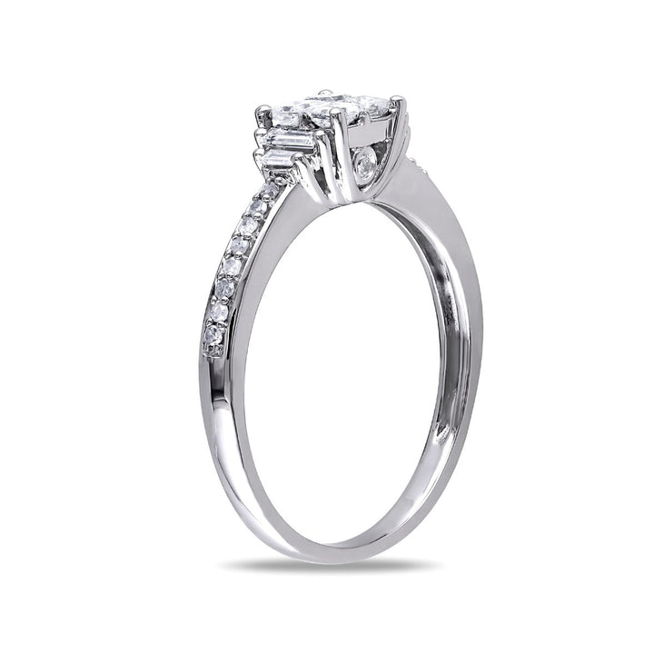 1/2 Carat (ctw G-H I2-I3) Princess Cut Diamond Engagement Ring 10K White Gold Image 2