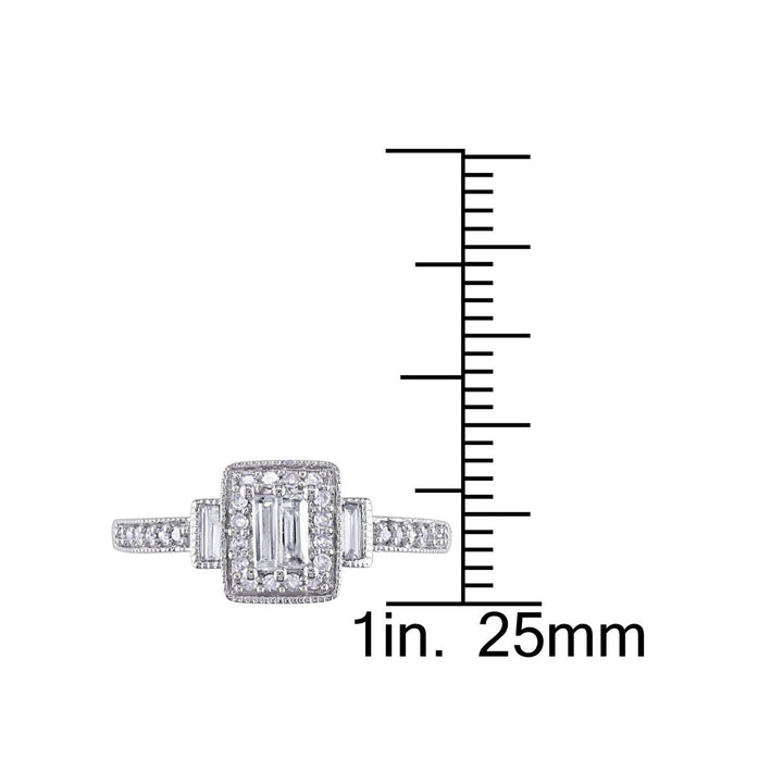 1/3 Carat (ctw G-H I2-I3) Diamond Engagement Ring in 10K White Gold Image 4