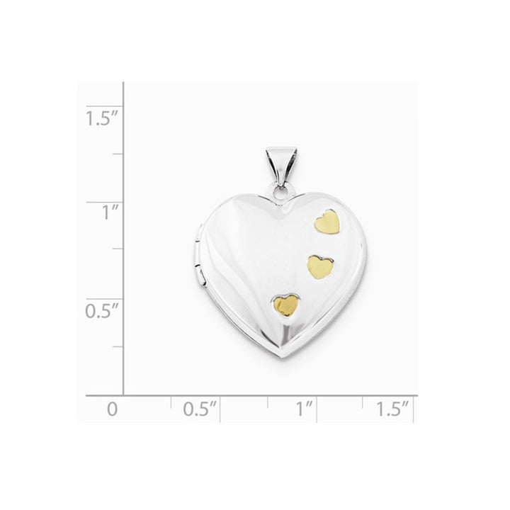 Sterling Silver Heart Locket Pendant Necklace with Chain Image 3