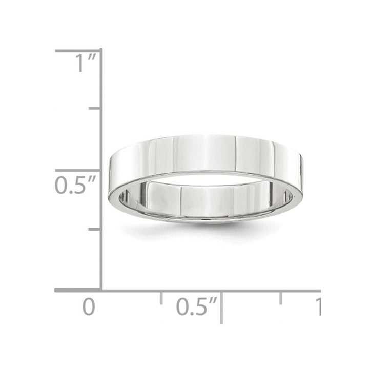 Ladies or Mens Comfort Fit 4mm Flat Wedding Band Ring in Sterling Silver Image 2