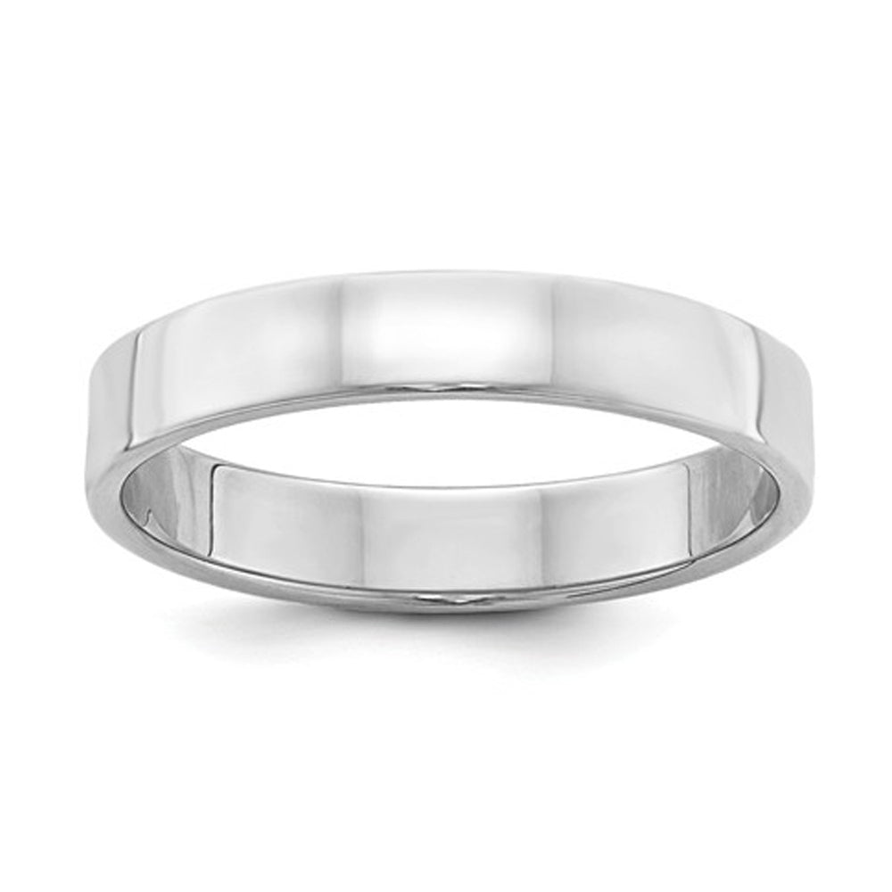 Ladies or Mens Comfort Fit 4mm Flat Wedding Band Ring in Sterling Silver Image 3