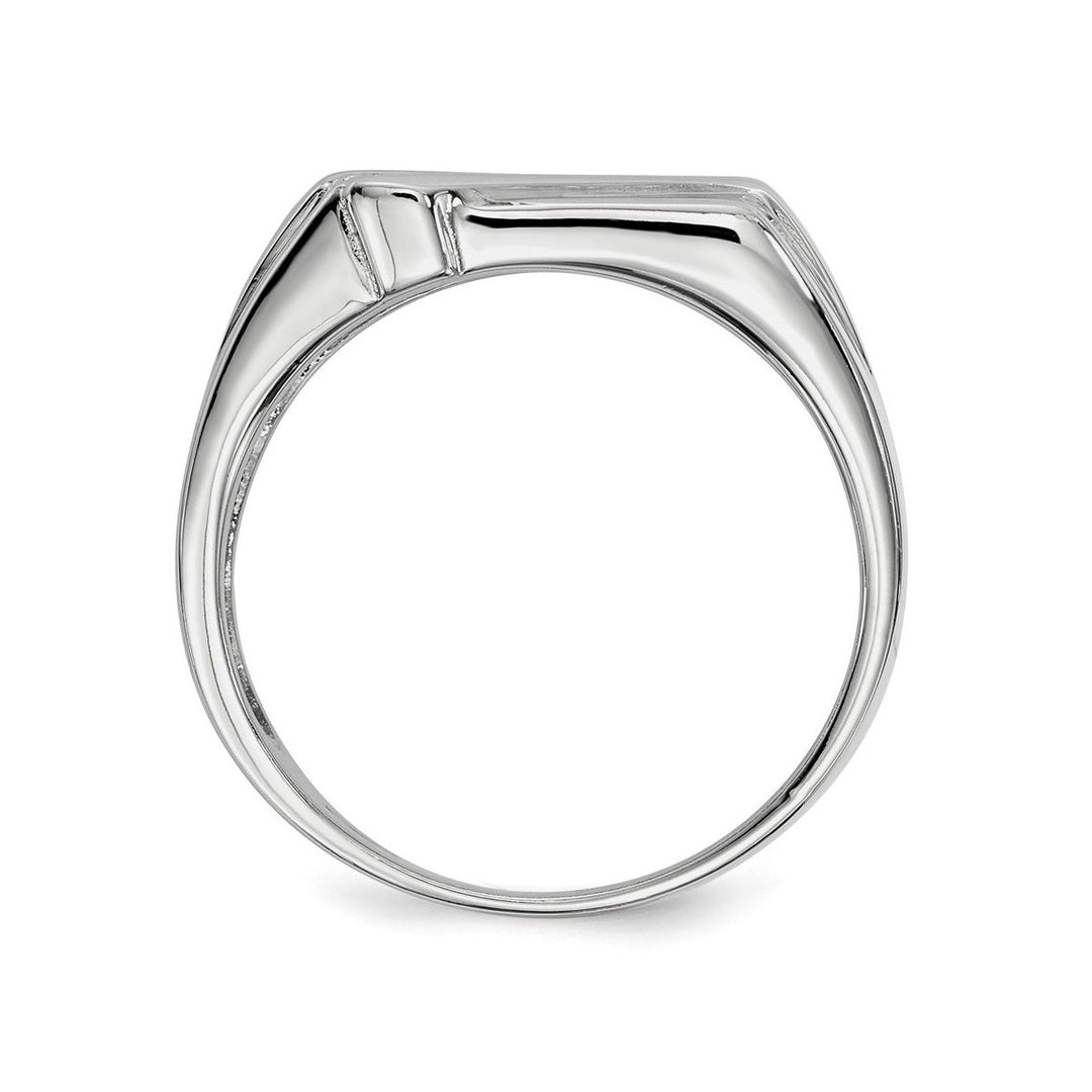 Mens Synthetic Cubic Zirconia (CZ) Band Ring in Sterling Silver Image 2