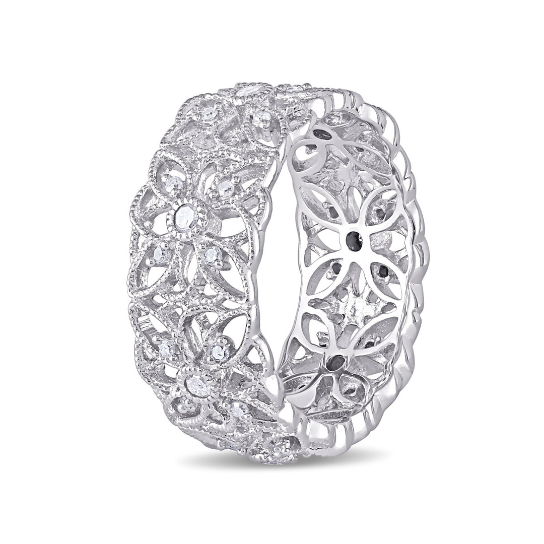 Diamond Vintage Filigree Ring 1/3 Carat (ctw) in Sterling Silver Image 2