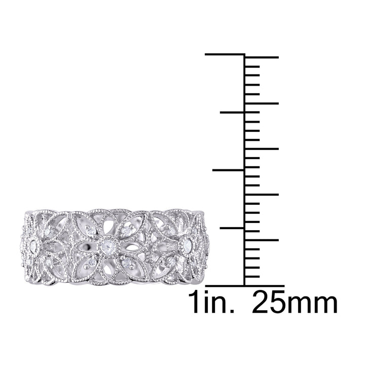 Diamond Vintage Filigree Ring 1/3 Carat (ctw) in Sterling Silver Image 3