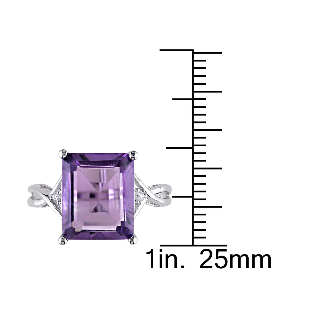 5.80 Carat (ctw) Amethyst and White Topaz Ring in Sterling Silver Image 4