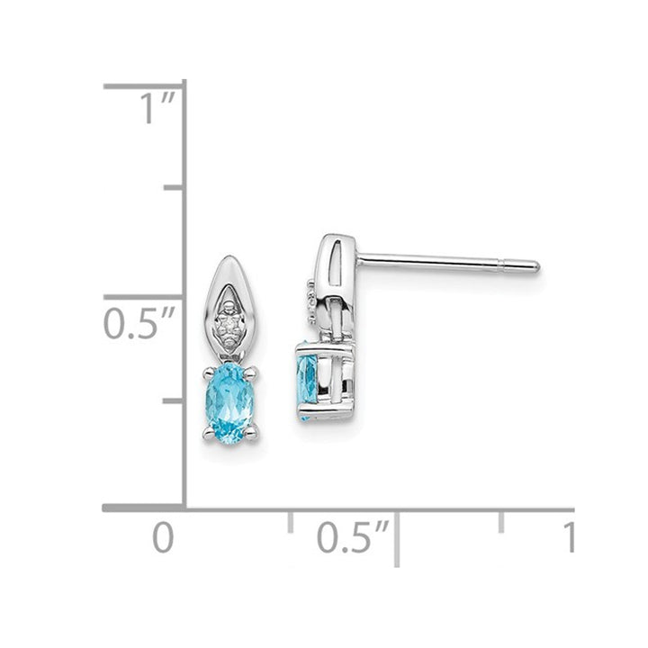 1/2 Carat (ctw) Blue Topaz Earrings in 14K White Gold Image 2