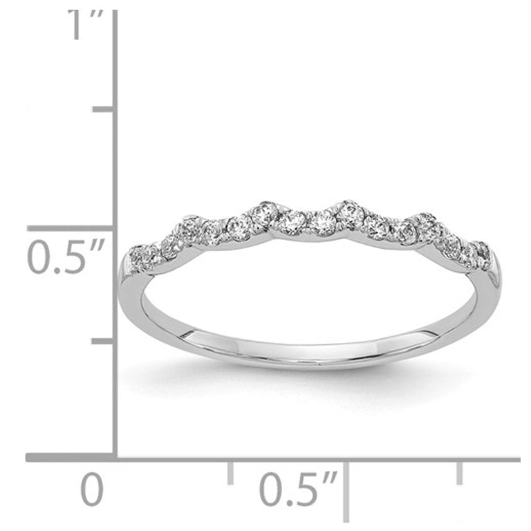 14K White Gold 1/5 Carat (ctw Color H-II2-I3) Diamond Wedding Band Ring Image 2