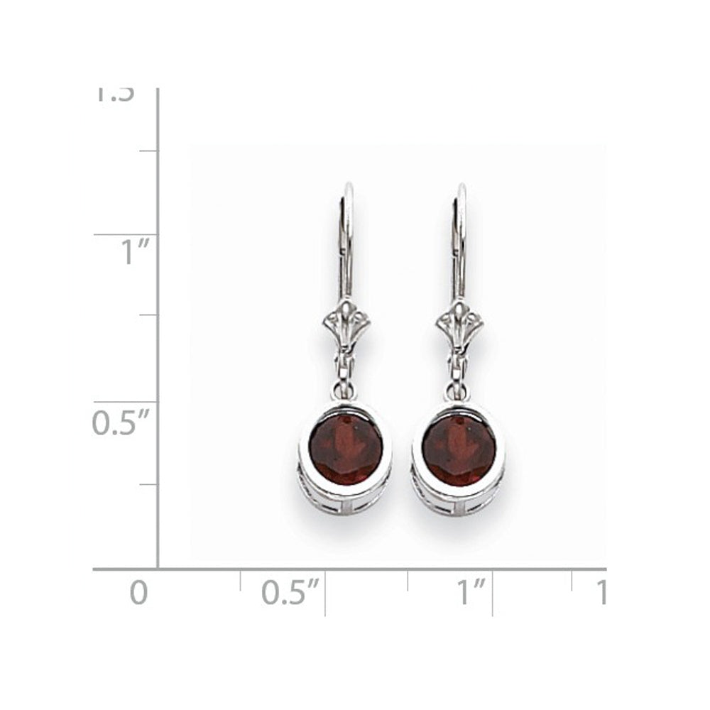 Garnet Drop Earrings 2.00 Carat (ctw) in 14K White Gold Image 2