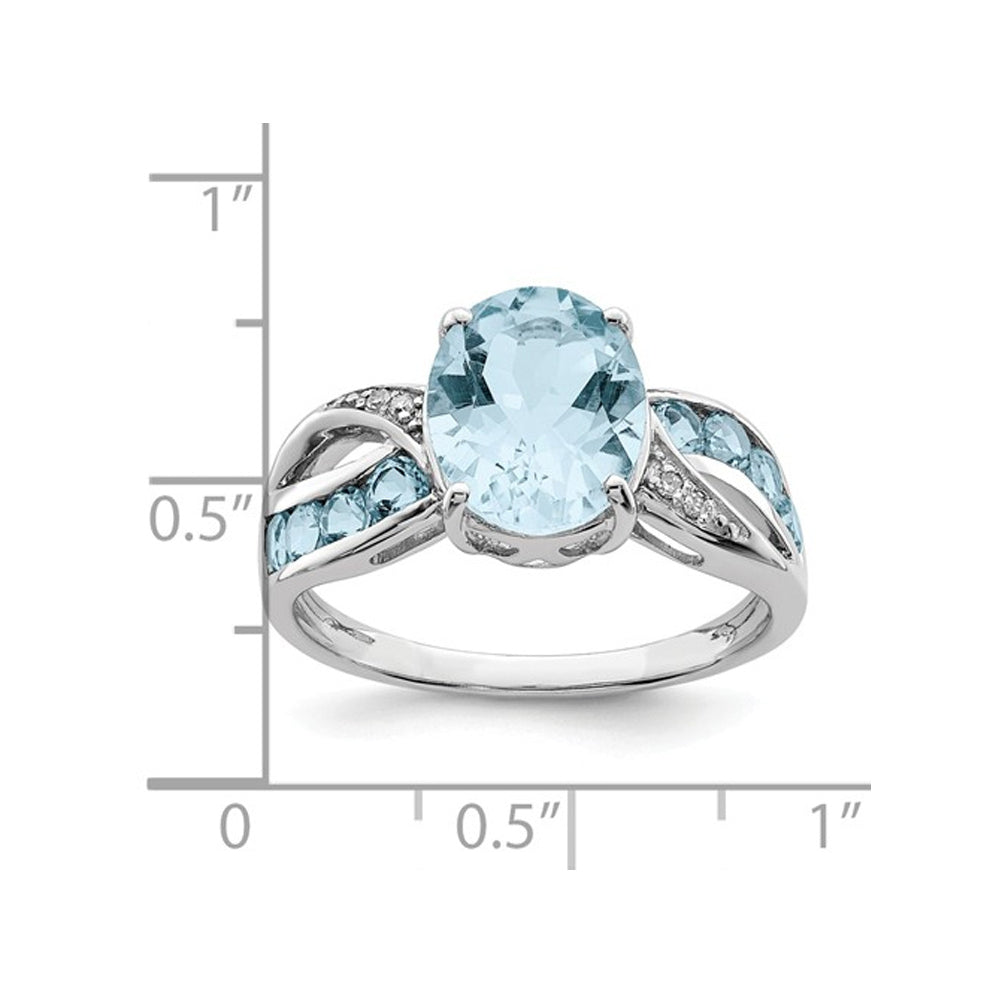 4.40 Carat (ctw) Natural Swiss Blue Topaz Ring in Sterling Silver Image 3