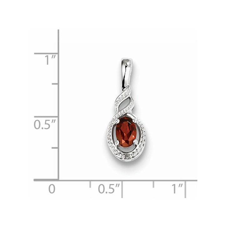 1/2 Carat (ctw) Garnet Drop Pendant Necklace in Sterling Silver with Chain Image 2