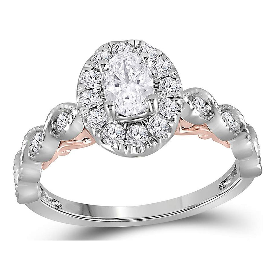 7/10 Carat (ctw G-HSI2-I1) Diamond Engagement Ring in 14K White Gold Image 1