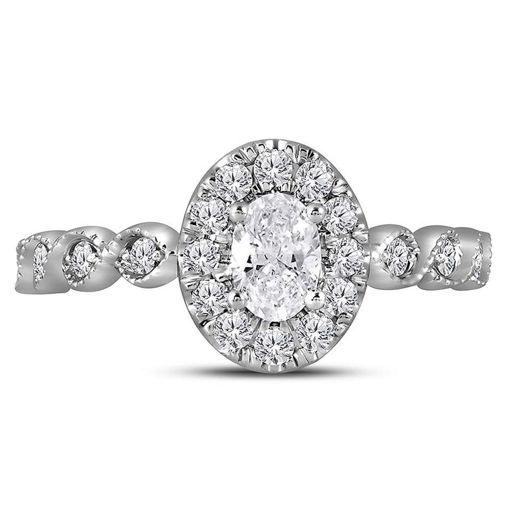 7/10 Carat (ctw G-HSI2-I1) Diamond Engagement Ring in 14K White Gold Image 2
