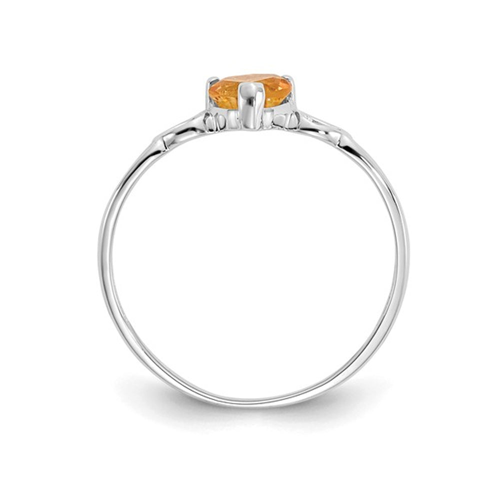 Citrine Promise Heart Ring 2/5 Carat (ctw) in 10K White Gold Image 4