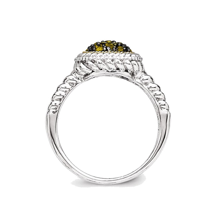 1/3 Carat (ctw) Natural Citrine Cluster Ring in Black Rhodium Sterling Silver Image 3