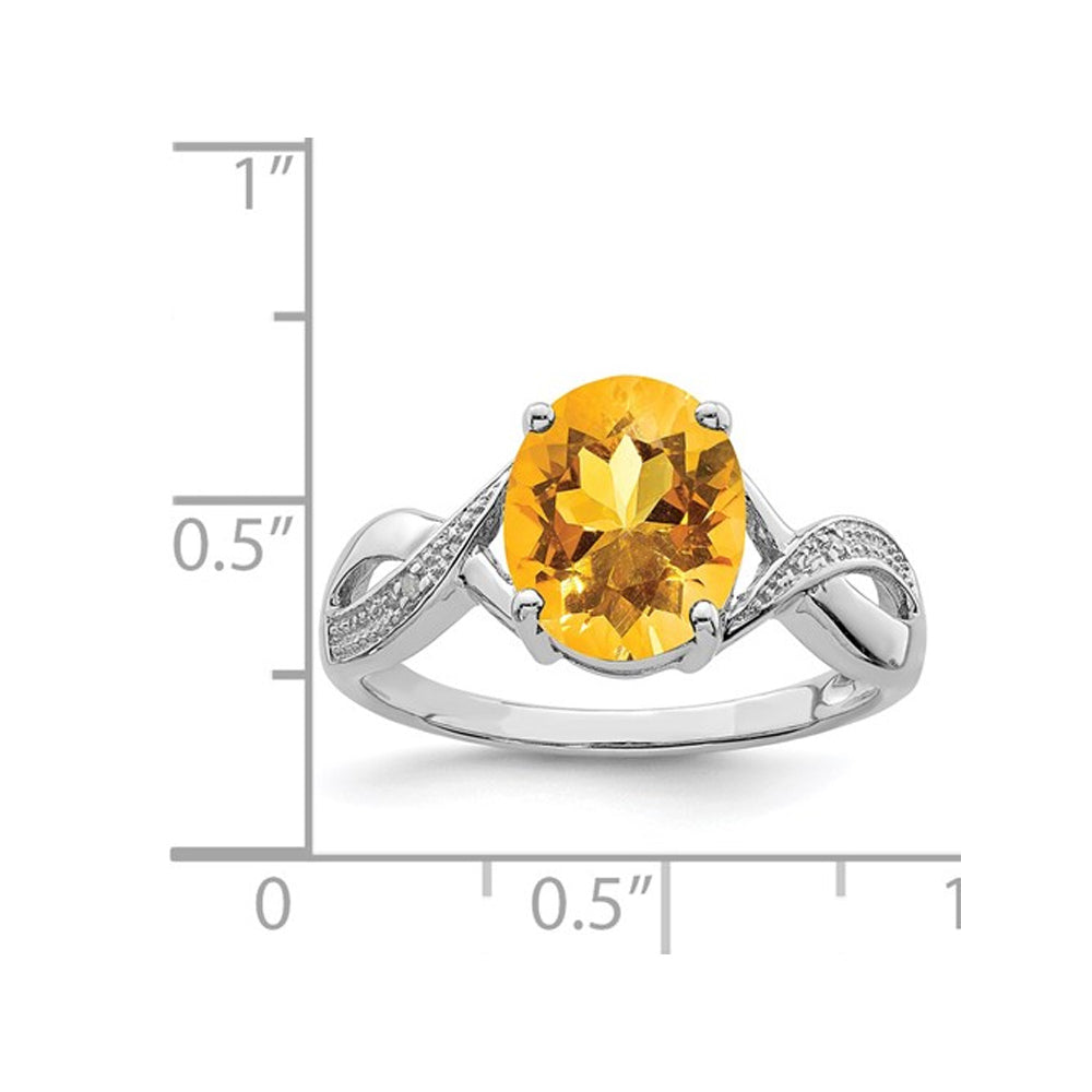 2.00 Carat (ctw) Oval Cut Citrine Ringin Sterling Silver Image 2