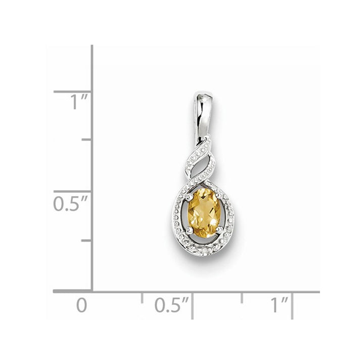 2/5 Carat (ctw) Citrine Drop Pendant Necklace in Sterling Silver with Chain Image 2