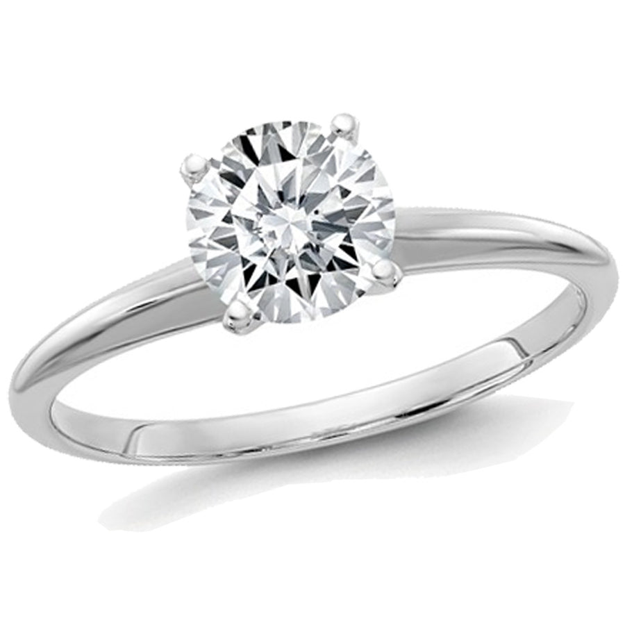1.75 Carat (ctw 2.00 Ct. Diamond Look) Synthetic Moissanite Solitaire Engagement Ring 14K White Gold Image 1