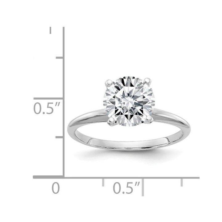 1.75 Carat (ctw 2.00 Ct. Diamond Look) Synthetic Moissanite Solitaire Engagement Ring 14K White Gold Image 3
