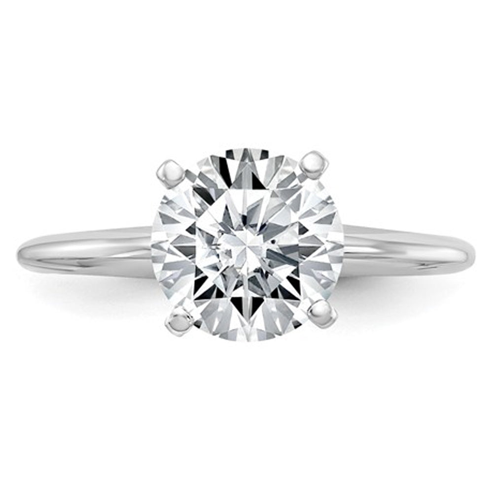 1.75 Carat (ctw 2.00 Ct. Diamond Look) Synthetic Moissanite Solitaire Engagement Ring 14K White Gold Image 4