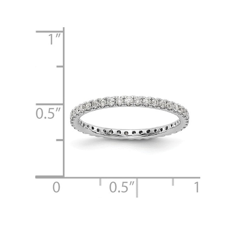 1/2 Carat (ctw Color H-II1-I2) Diamond Eternity Wedding Band Ring in 14K White Gold Image 2