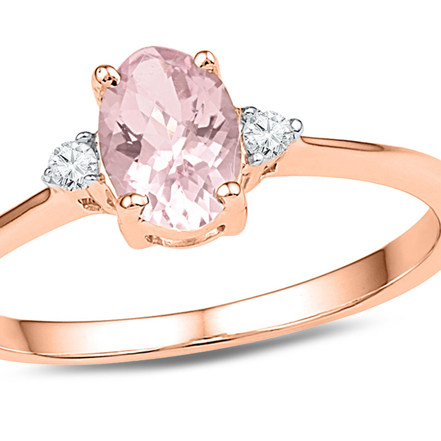 5/8 Carat (ctw) Lab-Created Morganite Ring in 10K Rose Pink Gold Image 1