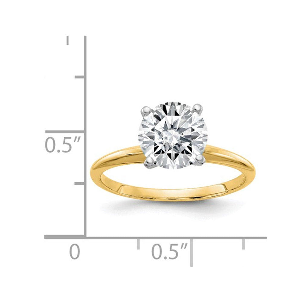 1.0 Carat (1.10 Ct.look) Synthetic Moissanite Solitaire Engagement Ring in 14K Yellow Gold Image 3