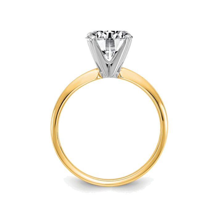 1.0 Carat (1.10 Ct.look) Synthetic Moissanite Solitaire Engagement Ring in 14K Yellow Gold Image 4