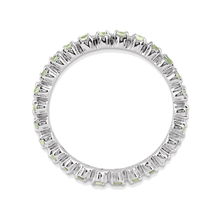 Natural Green Peridot 1/2 Carat (ctw) Eternity Band Ring in Sterling Silver Image 3