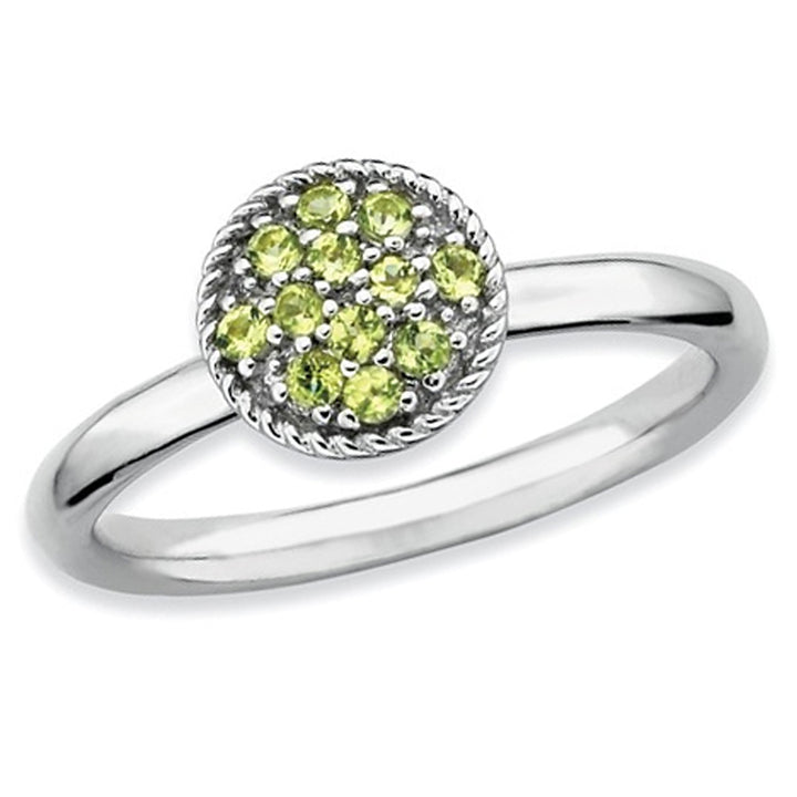 Ladies Natural Peridot Ring 1/5 Carat (ctw) in Sterling Silver Image 1