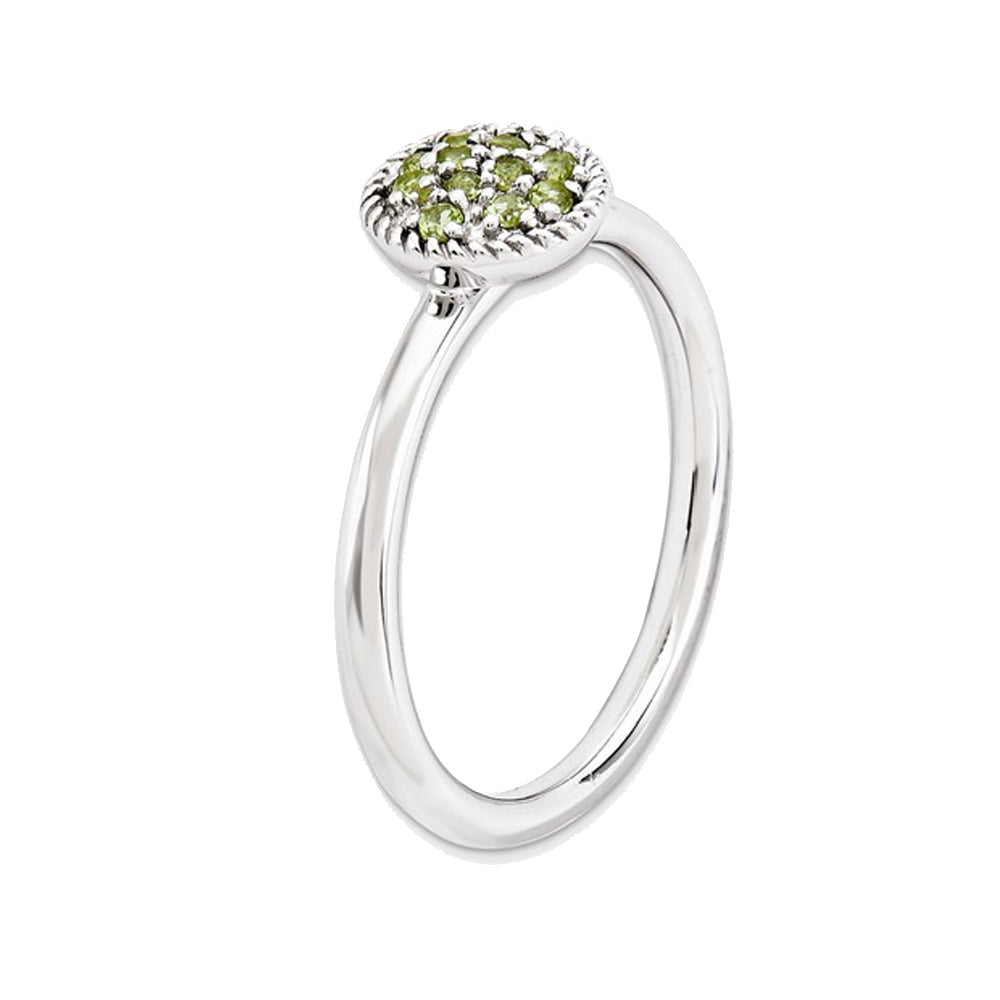 Ladies Natural Peridot Ring 1/5 Carat (ctw) in Sterling Silver Image 2