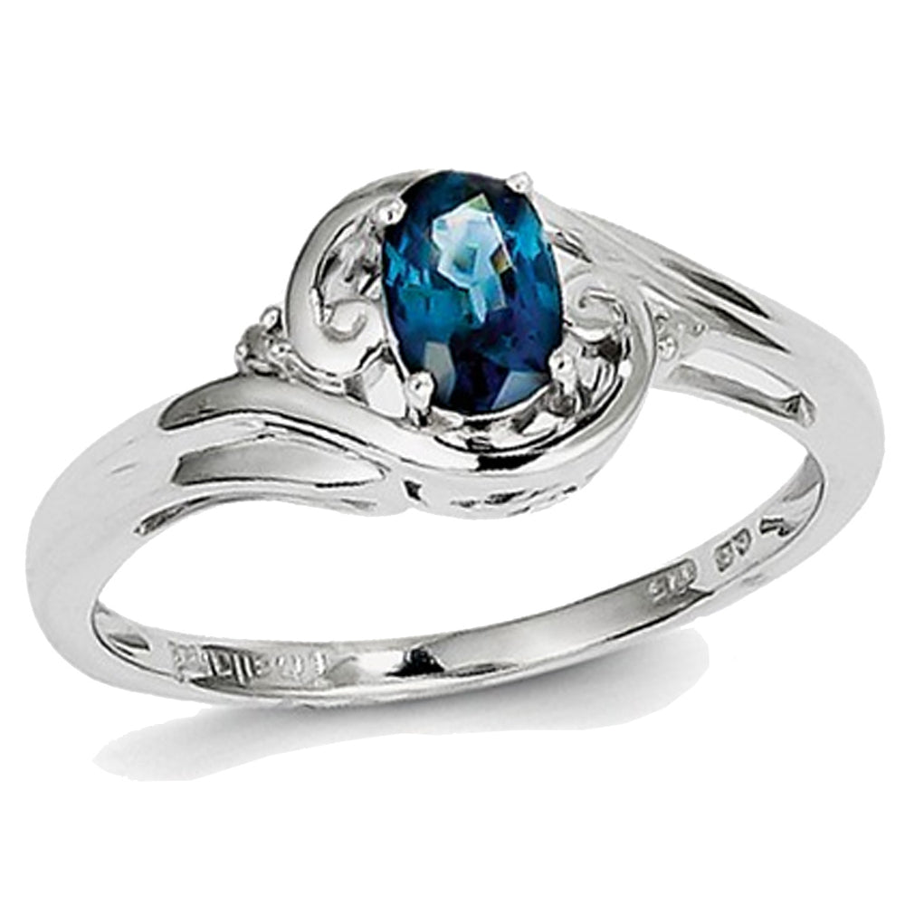 2/5 Carat (ctw) Natural Sapphire Ring in Sterling Silver Image 1