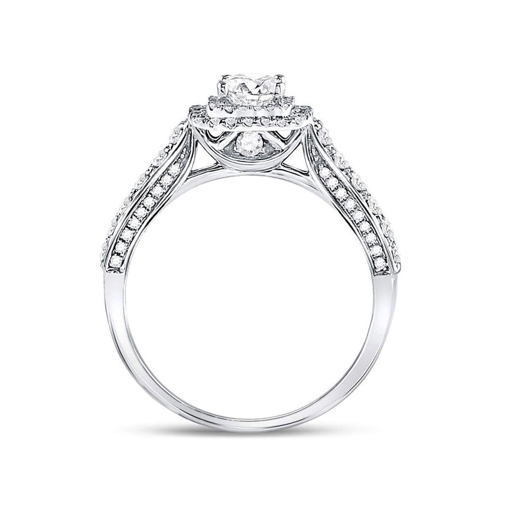 7/8 Carat (ctw G-HI1) Princess Cut Diamond Engagement Ring in 14K White Gold Image 4
