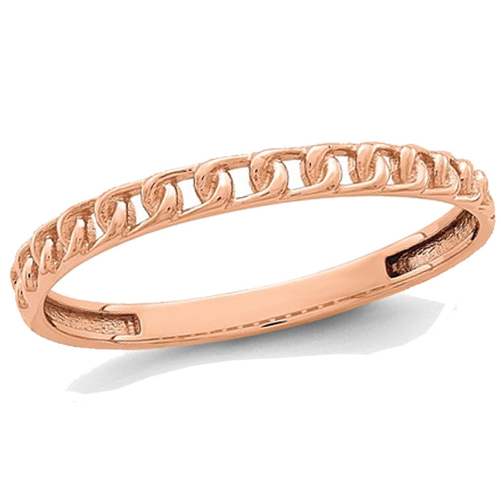 Ladies 14K Rose Pink Gold With Link Design Image 1