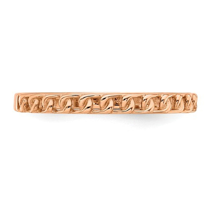 Ladies 14K Rose Pink Gold With Link Design Image 2