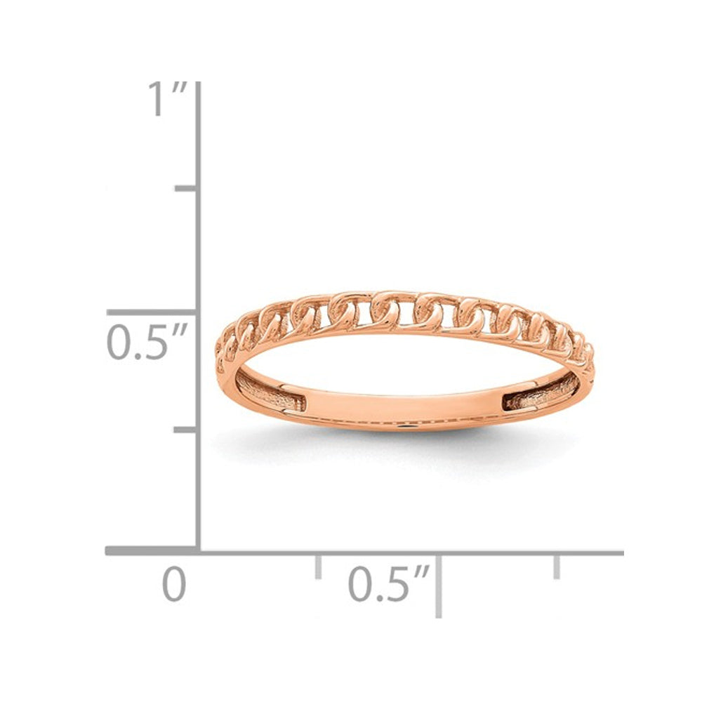 Ladies 14K Rose Pink Gold With Link Design Image 3