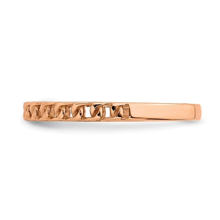 Ladies 14K Rose Pink Gold With Link Design Image 4