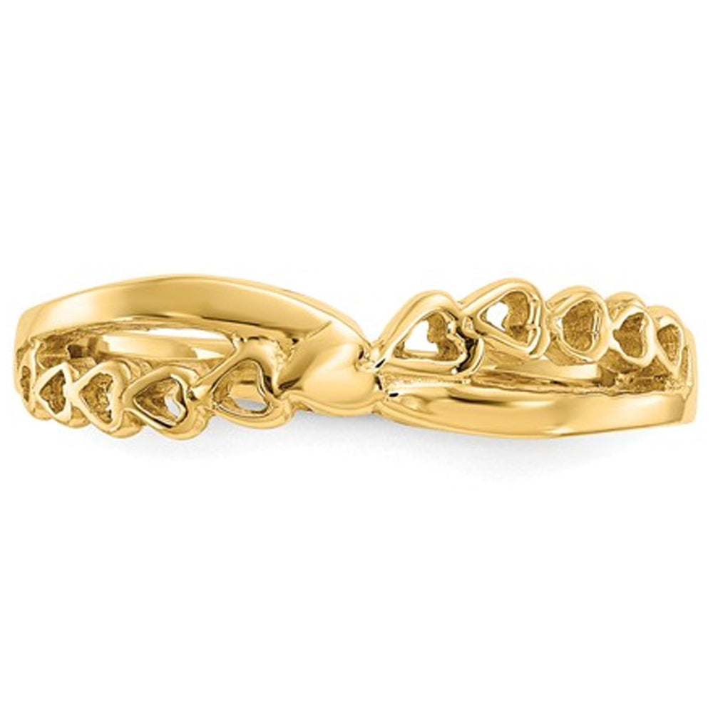 Ladies 14K Yellow Gold Heart Promise Ring Image 2