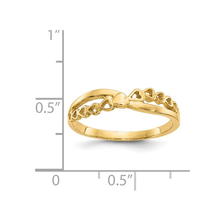 Ladies 14K Yellow Gold Heart Promise Ring Image 4