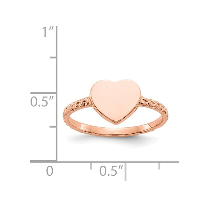 14K Rose Pink Gold Polished Heart Promise Ring Image 3