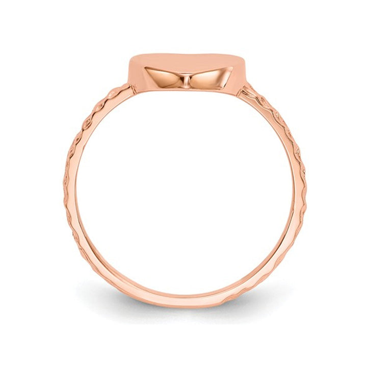 14K Rose Pink Gold Polished Heart Promise Ring Image 4